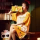 Váy ngủ của phụ nữ mùa xuân và mùa hè cotton tinh khiết ngắn tay phong cách Hàn Quốc dễ thương ngọt ngào đồ ngủ mỏng mùa hè dịch vụ nhà tươi trung dài - Đêm đầm