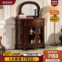 Gupo high-end all solid wood black walnut decorative cabinet storage storage cabinet porch cabinet American country retro furniture