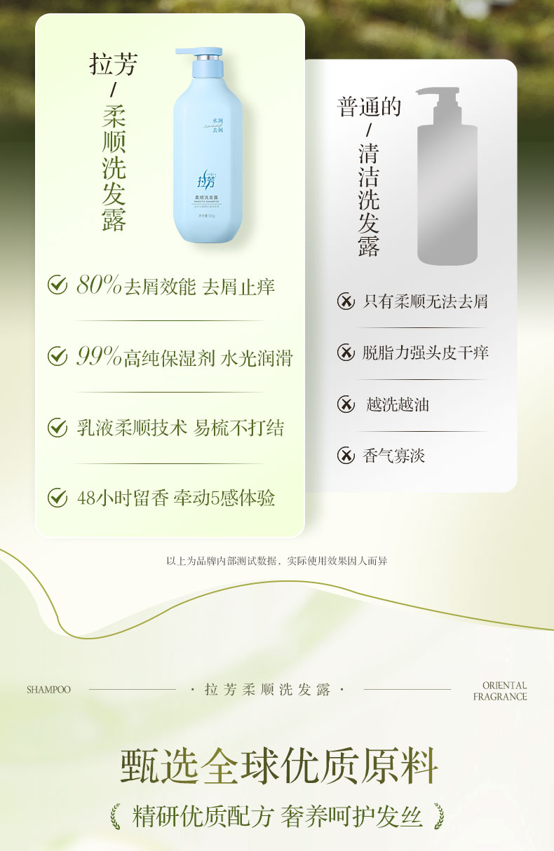【中國直郵】 拉芳 清爽控油洗髮精控油蓬鬆去屑止癢洗頭膏洗髮露男女 500g