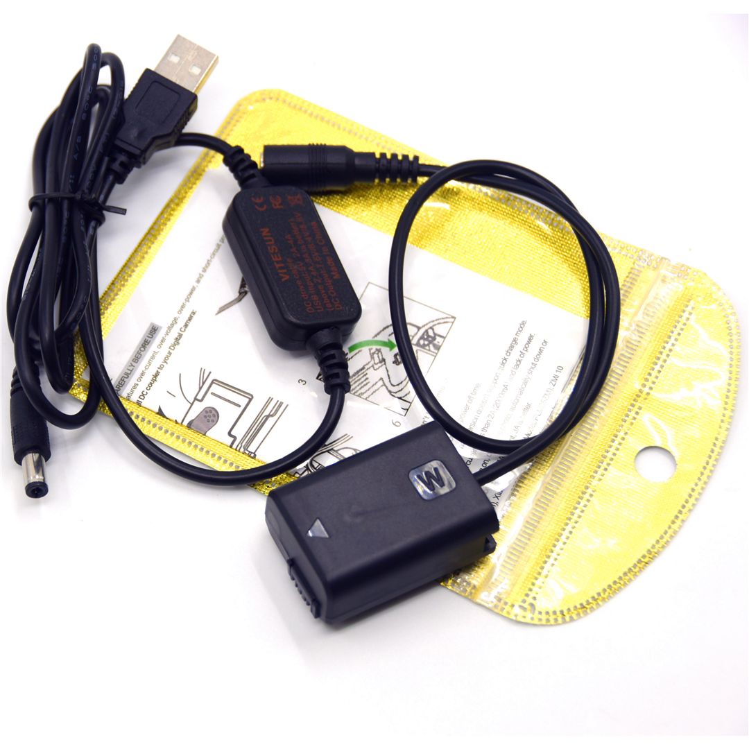 USB charging cable NP-FW50 Fake battery for Sony A5100 A6000 A6300 A6500 A7000