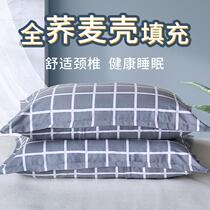 Pillow summer bed breathable sleep pillow Pillow summer high pillow thickening and high full buckwheat shell pillow core hard Male