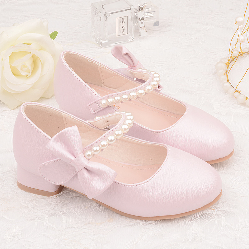Girls' High-Heeled Shoes, Performance Shoes, Spring and Summer New Sandals with Dresses, Big Children's Princess Shoes, Little Girls' Pearl Leather Shoes Girls' High-Heeled Shoes, Performance Shoes, Spring and Summer New Sandals with Dresses, Big Children's Princess Shoes, Little Girls' Pearl Leather Shoes