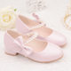 Girls' High-Heeled Shoes, Performance Shoes, Spring and Summer New Sandals with Dresses, Big Children's Princess Shoes, Little Girls' Pearl Leather Shoes