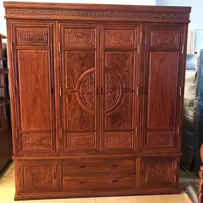 New Chinese Rosewood wood home bedroom double door wardrobe overall storage cabinet Cabinet simple classical wardrobe