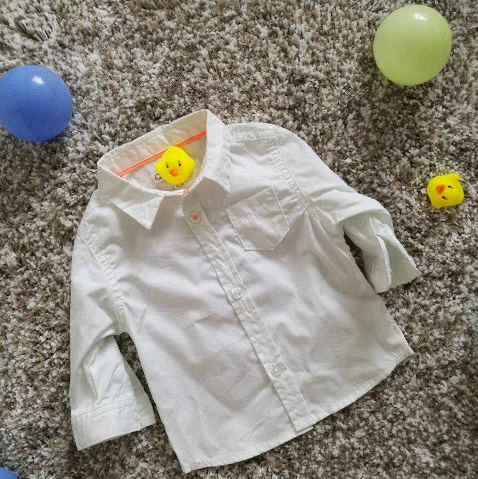 Children's shirts Children's clothes 2020 Spring and autumn new boys and girls baby boy baby pure cotton long sleeve white shirt