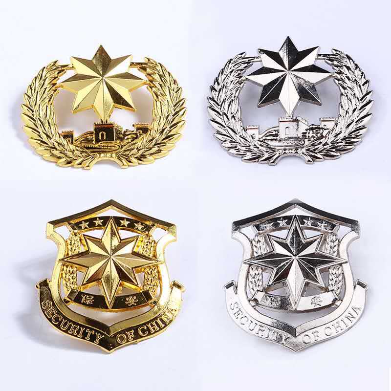 Beret badge security big brimmed hat metal cap hat badge security clothing accessories film and television props screw cap badge