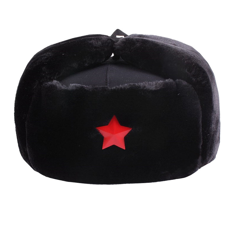Lei Feng hat men's and women's Northeast winter cotton hat earmuffs thickened black velvet security duty warm hat