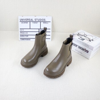 Genuine cowhide autumn and winter new thin plate chimney boots