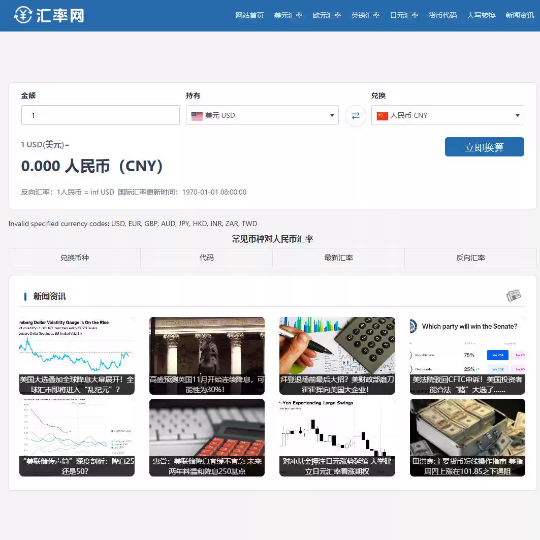 線上匯率兌換原始碼/美元兌換人民幣原始碼/帝國CMS7.5/自動更新