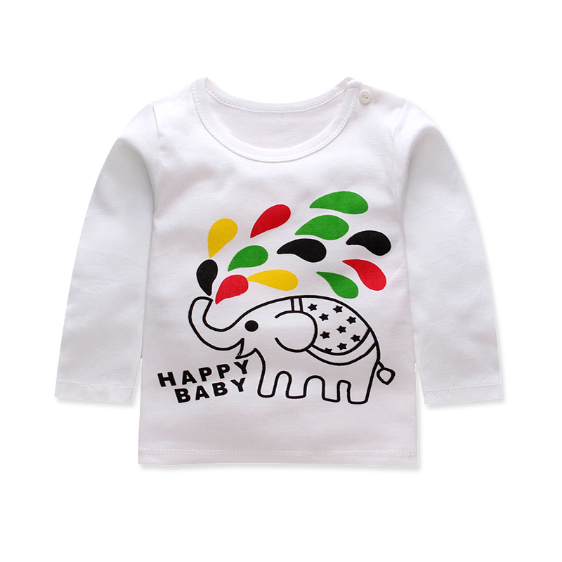Mùa xuân thu quần áo bé trai và bé gái bé gái áo sơ mi đáy dài tay áo thun cotton trẻ em A1-2 tuổi 3-5 tuổi thời trang trẻ em cao cấp