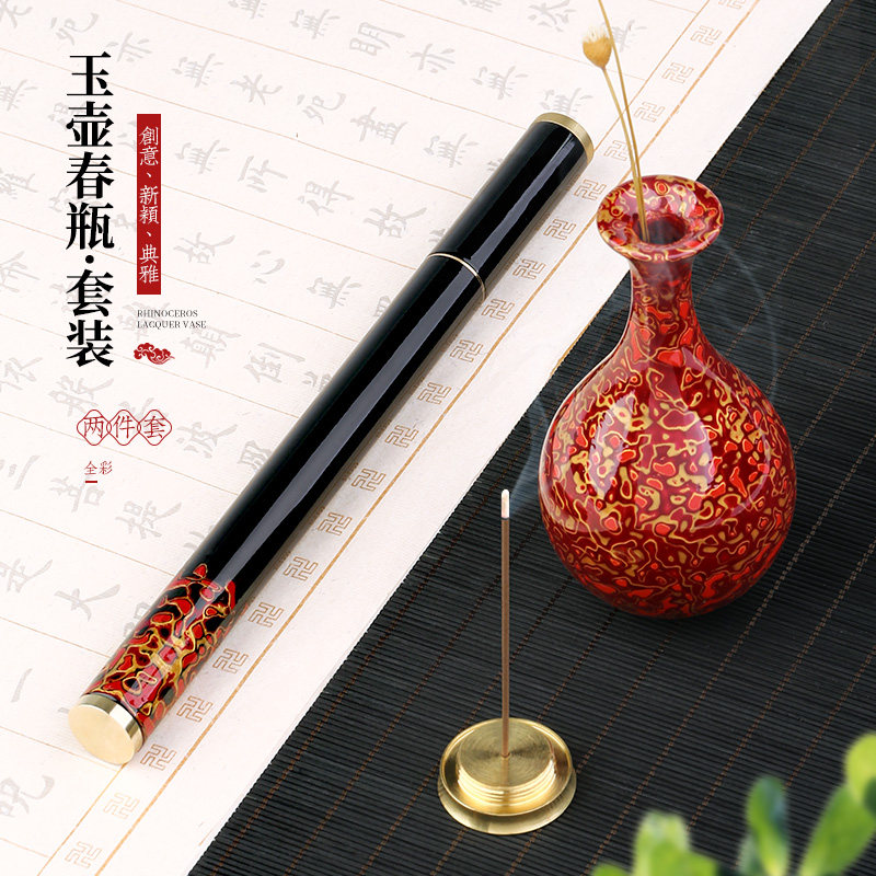 Zen vase line incense stick incense seat sandalwood incense burner wooden incense barrel incense barrel home indoor incense aromatherapy furnace
