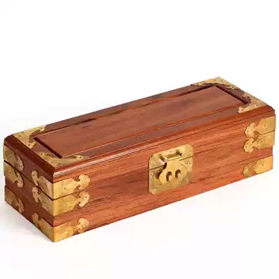 Rosewood mahogany jewelry box jewelry box antique solid wood trumpet long storage box wedding gifts