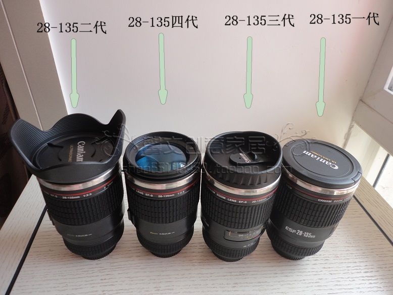 Canon SLR camera lens cup tự động trộn ly cà phê cách nhiệt có thể được in LOGO thép không gỉ bên trong cup