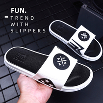 Slippers mens summer Korean version one-word slippers wear sandals and slippers mens summer non-slip trend soft bottom outdoor beach slippers