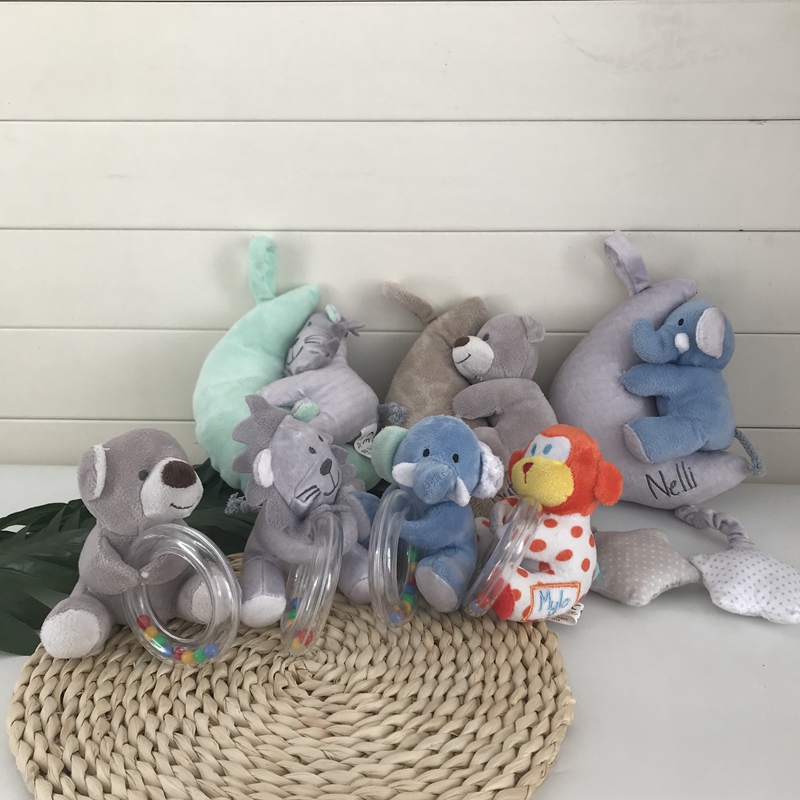 Original Single Music Pronunciation Box Baby Hand Grip BB Stick Baby Elephant Little Lion Baby Holding Doll Exercise Hearing