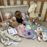 Кролик для новорожденных, хваталка для младенца для тренировок, успокаивающая плюшевая фигурка, погремушка, игрушка, кукла