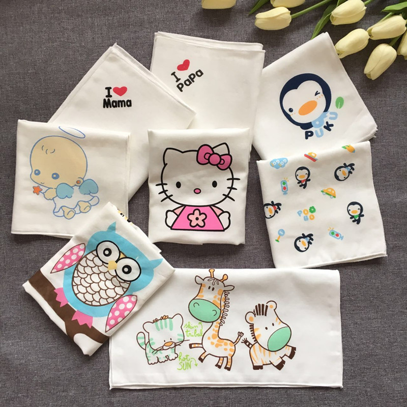 Foreign trade daily cotton four-layer gauze pillow towel saliva towel handkerchief handkerchief sweat absorbent pad back towel without fluorescent agent