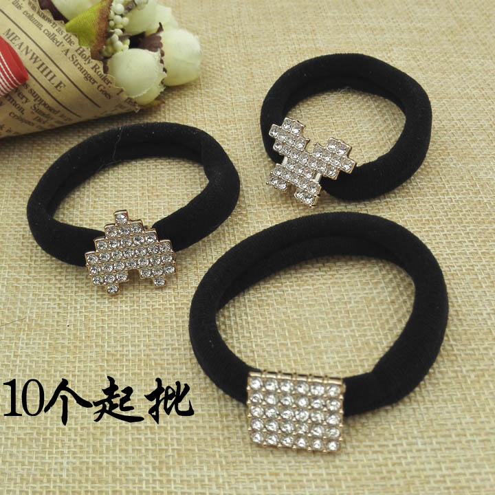 A1023 gypsophila point drill high elastic rubber band 10 hair accessories hair ring Yiwu 2 yuan store jewelry headwear stall