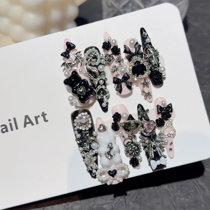 Mass-Produced Nail Art Y2K Hot Girl Wearable Nails Removable and Reusable Nail Patches