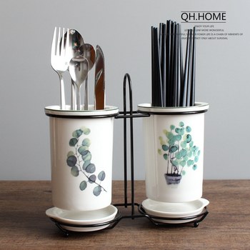 Nordic chopstick basket ceramic chopstick rack household drain chopstick tube chopstick bucket chopstick cage storage rack chopstick box