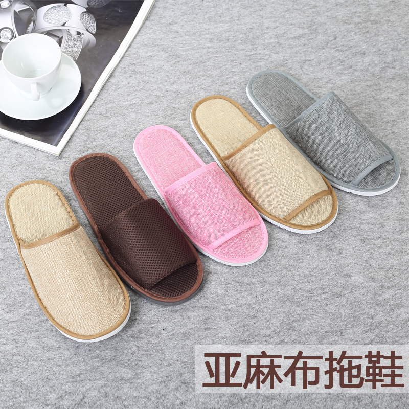 Five-star hotel homestay slippers disposable linen cotton home hospitality beauty salon hotel non-slip custom