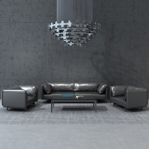 Business reception guest sofa three-person office matching coffee table office furniture modern simple baking coffee table