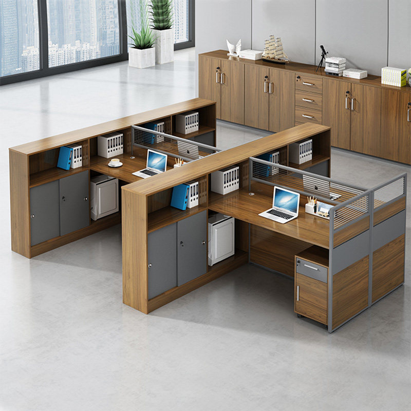 Office furniture desk staff table and chair combination 2 people 4 people staff table simple modern screen financial table