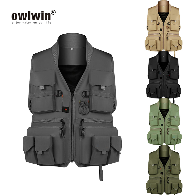 Vest vest tide outdoor fishing photography hiking director travel wedding vest multi-pocket breathable thin summer