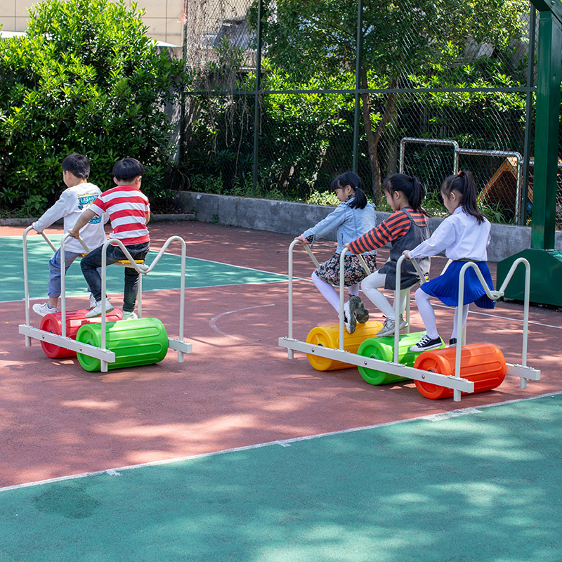 Kindergarten Colorful roller cooperation Parent-child equipment Activity props Foot children's toys Sensory integration help car Rolling car