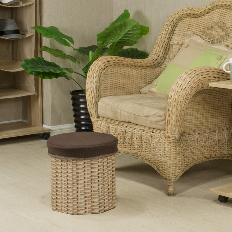 Home Goods Xuanguan Oxford Cloth Folding Octagonal Stool Dual-use Storage Box Finishing Box Debris Containing Box