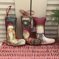 Christmas Christmas Eve vintage oil canvas print pendant Christmas tree mini Christmas stockings