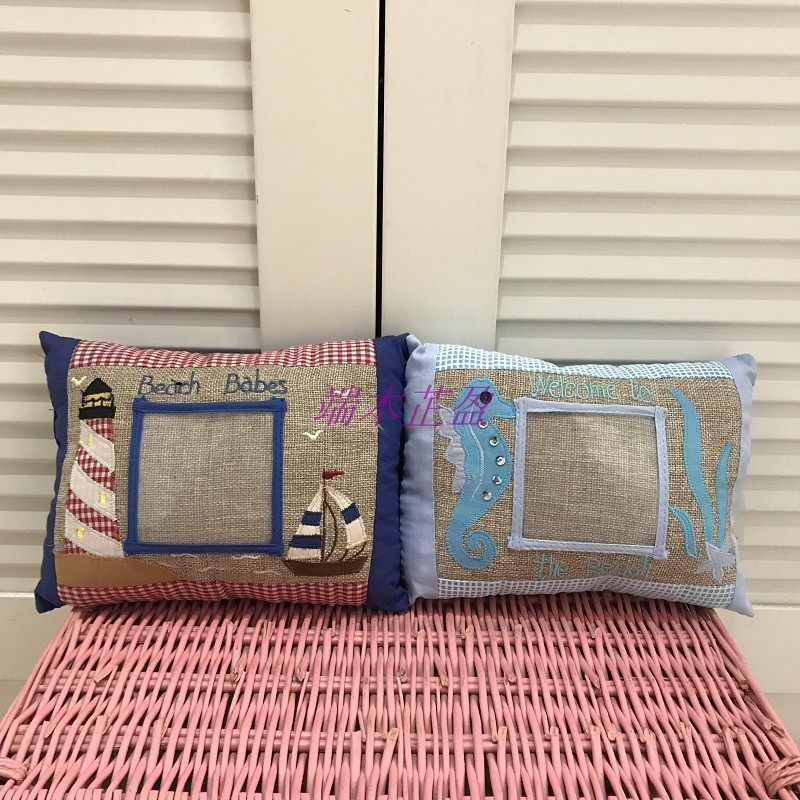 Meditranean Mediterranean Mediterranean Customs Sea Horse Put Photo Convenience Stickup Marine Pillow Waist Leaning Back Car Cushions