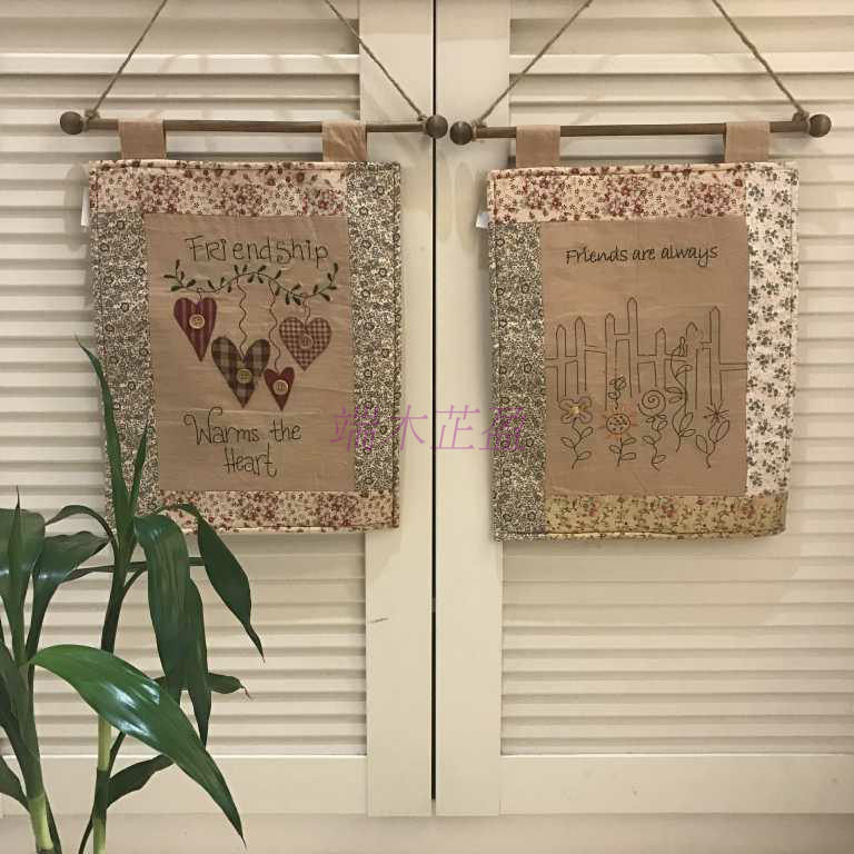 Creative Countryside Field Garden Wall Decoration Retro Parquet Decoration Hanging Painting Children's Cloth Art Restaurant Bar Bedroom Living Room Hanging Banner 