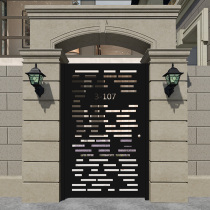 Wrought iron gate courtyard door Garden villa country door carved into the home double open portal outer hollow wrought iron door