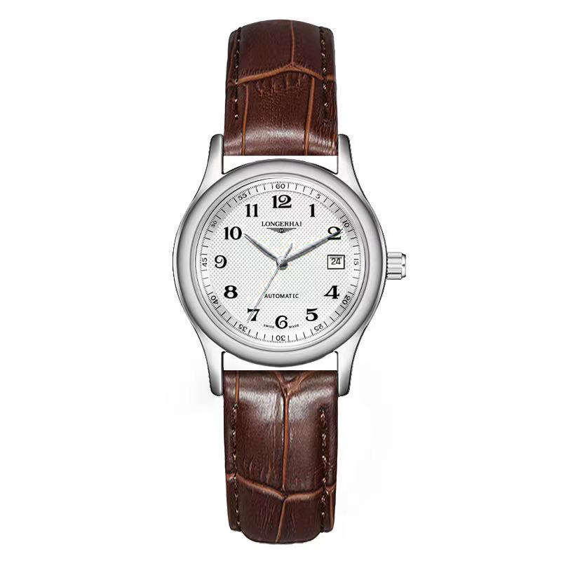 Swiss Women's Watch Brand Langjing Men's Watch Couple Classic Imitation Leather Strap World Famous Watch Series Fashion