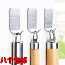Dormitory kitchen hook hook stainless steel strong adhesive shelf hole-free wall hanging coat hook wall sticky hook