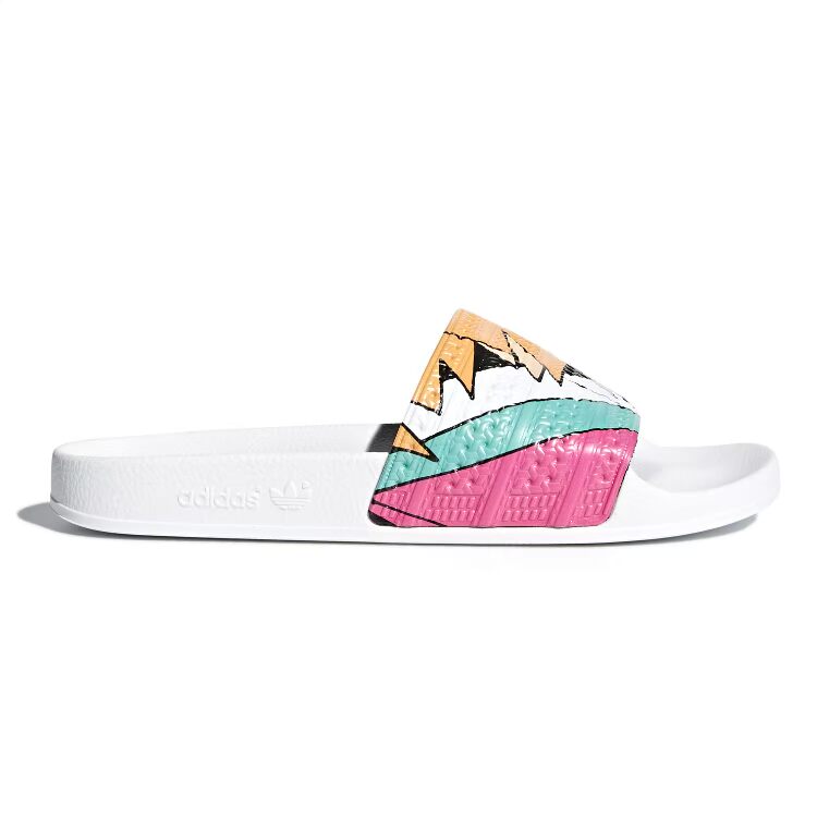 Adidas clover adilette đầy màu sắc chữ nam và nữ dép thể thao bãi biển CQ3097 CQ3096 - Dép thể thao dép bít mũi