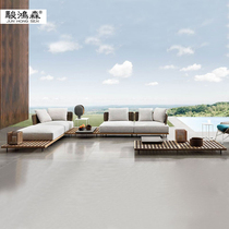 Outdoor Rattan Sofa Combined Yang Light House Hotel Garden Upscale Teak Patio Terrace Terrace Rattan Rattan Furniture