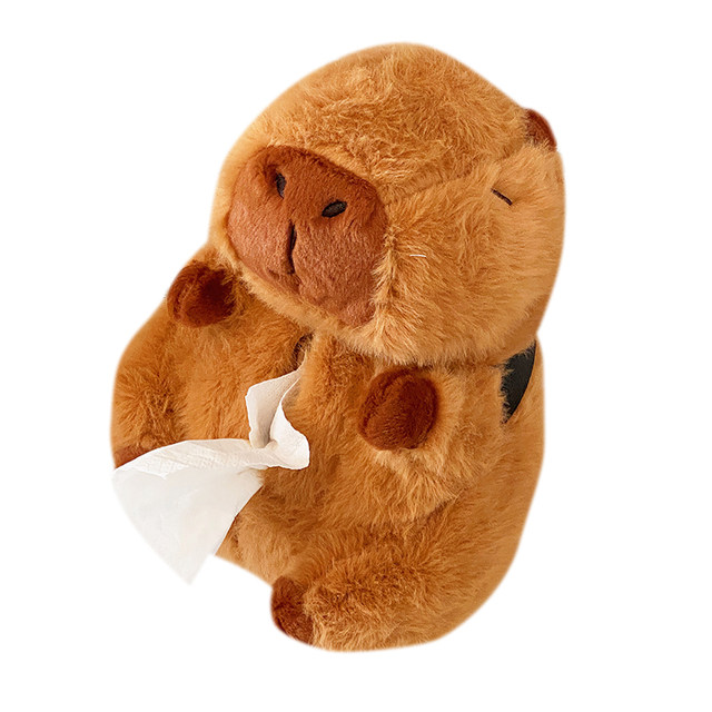 ງາມ plush capybara capibala tissue box car armrest box doll paper box creative hanging tissue bag