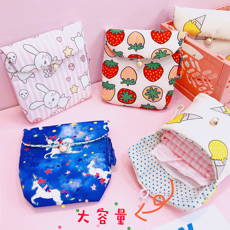 Day Ensemble Cute Large Capacity Sanitary Cotton Containing Bag Portable Packaging Aunt Towel Bag Put Sanitary Cotton M Towel Moon Bag