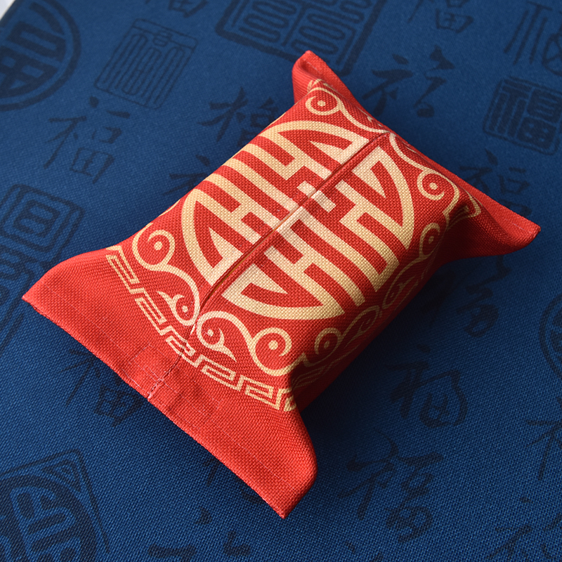 Home New Chinese Style Toilet Paper Box China Wind Festive Wedding towels Towels Bag-in-room On-board Tissue Bag Tissue Kit