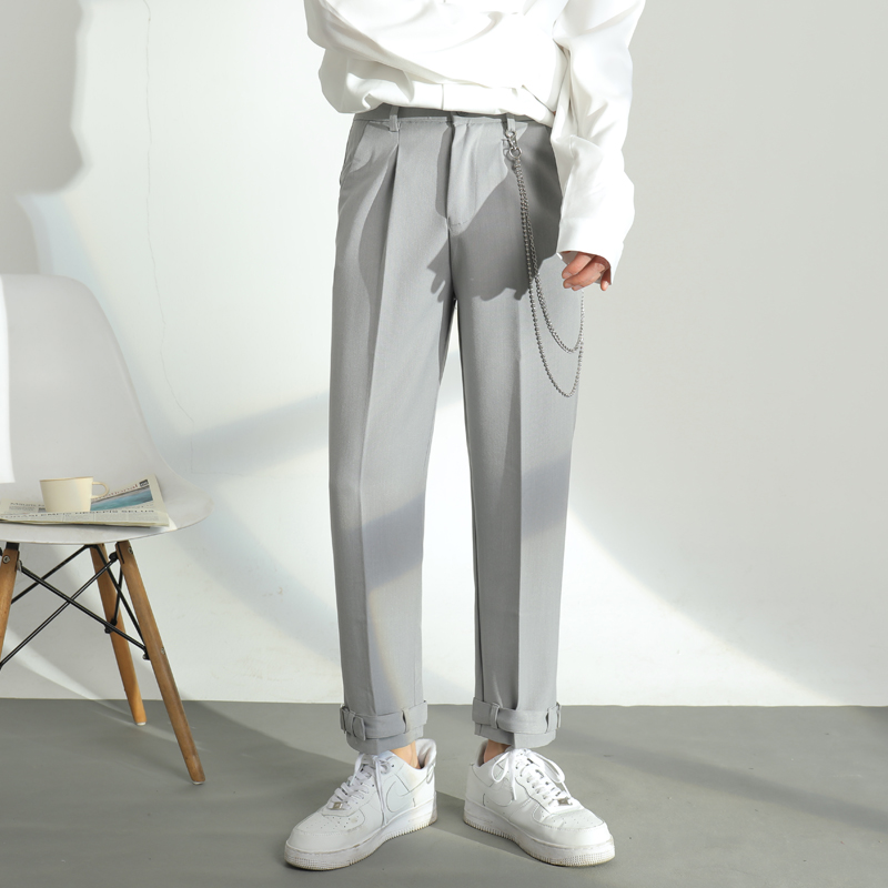 Spring new suit pants men's Korean version of the trend ins drop sense casual pants boys wild handsome straight pants