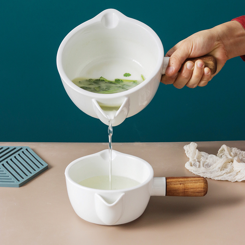 Large Capacity Ceramic Oil Soup Separator Filter Oil Bowl Moon pregnant woman Divine Instrumental Home Stew Soup Skimming Oil Drain Bowl Clear Soup