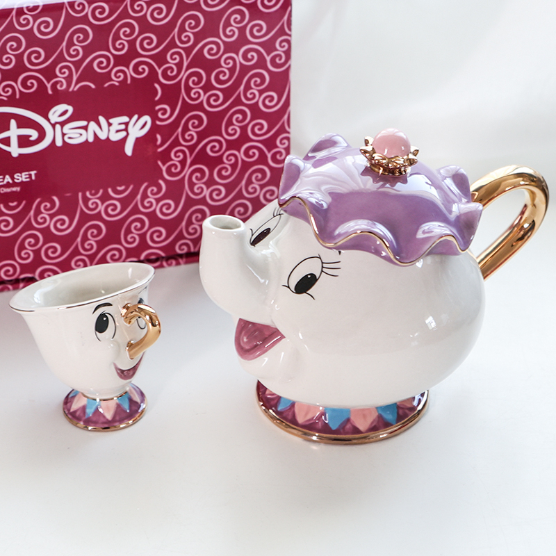 Teapot and Teacup Set Mrs. and Mr. Beauty and the Beast Birthday Gift Mrs Potts Original