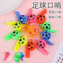 Cartoon plastic whistle childrens baby toy football whistle little fan sports games referee cheering whistle