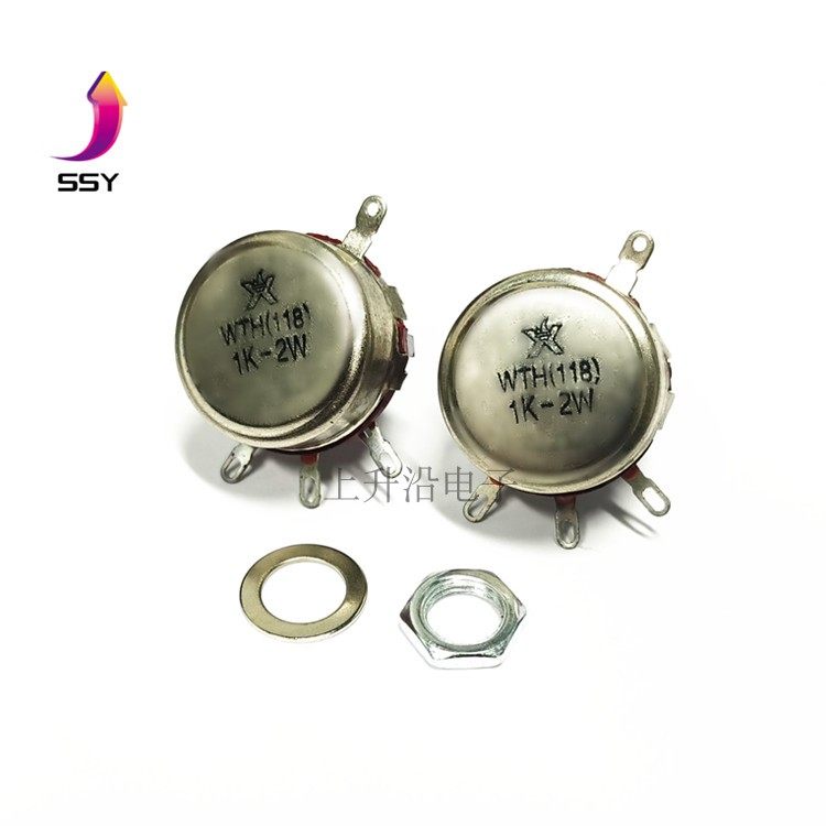 WTH118-1A- WTH118-1A- 2W 1K 4 7K 7K 10K 100K 100K Single-circle carbon film potentiometers