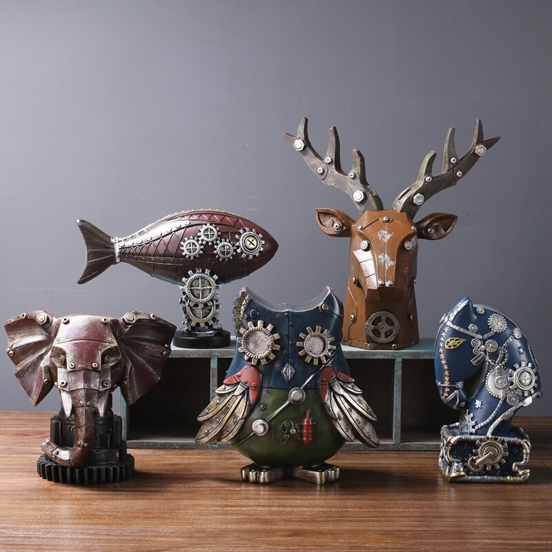 Retro Swing Piece Home Creative Machinery Industrial Wind Owl Bar Cafe Dining Room Wine Cabinet Shop Window Decorations