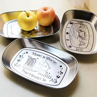 European-style retro tin fruit plate Fruit plate Dried fruit plate Candy plate Snack plate Snack plate Fruit basin Fruit plate