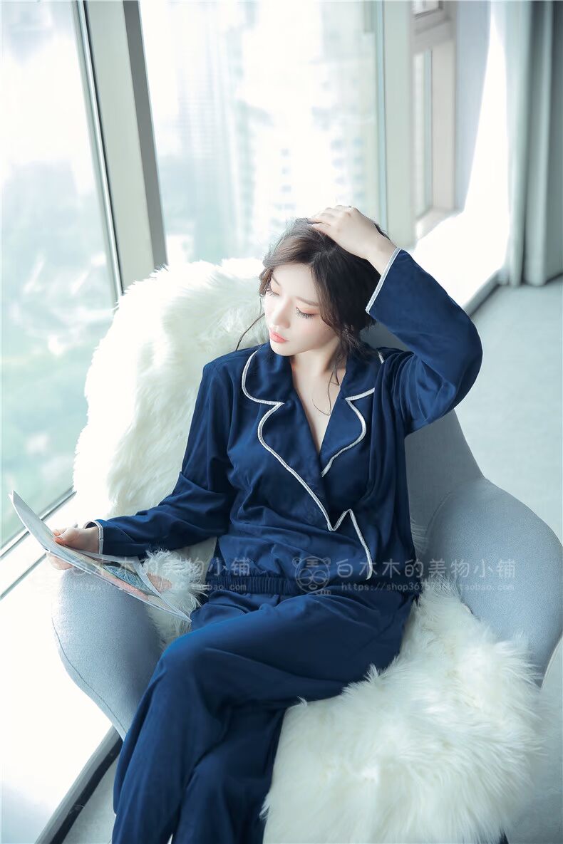 Mùa thu và mùa đông đồ ngủ của phụ nữ mỏng dày ấm đơn giản một lớp mặt bích san hô lông cừu mỏng phần đảo cashmere dịch vụ nhà phù hợp áo phong cotton nam