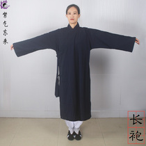 Taoist supplies clothing womens robes blue black regular clothes slanted three clear collar Road clothing female Taoist priest gown gown